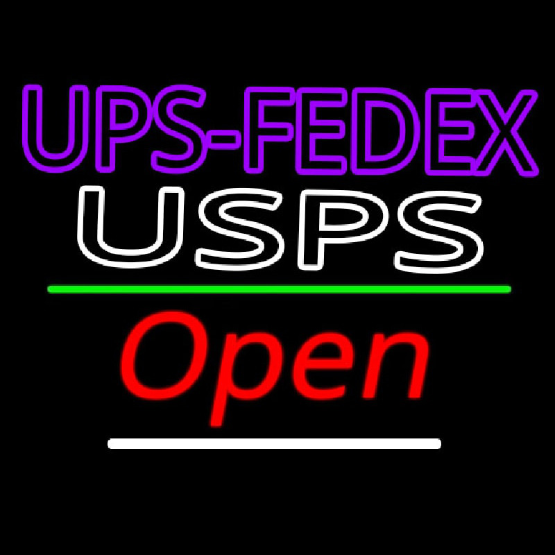 Ups Fede  Usps With Open 3 Neonreclame