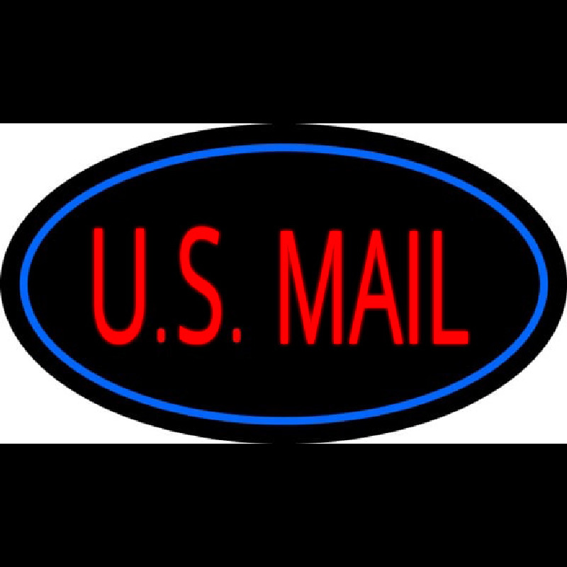 Us Mail Oval Blue Neonreclame