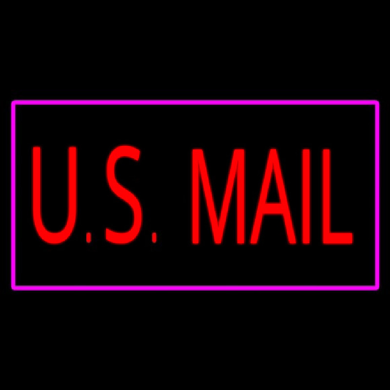 Us Mail Rectangle Purple Neonreclame