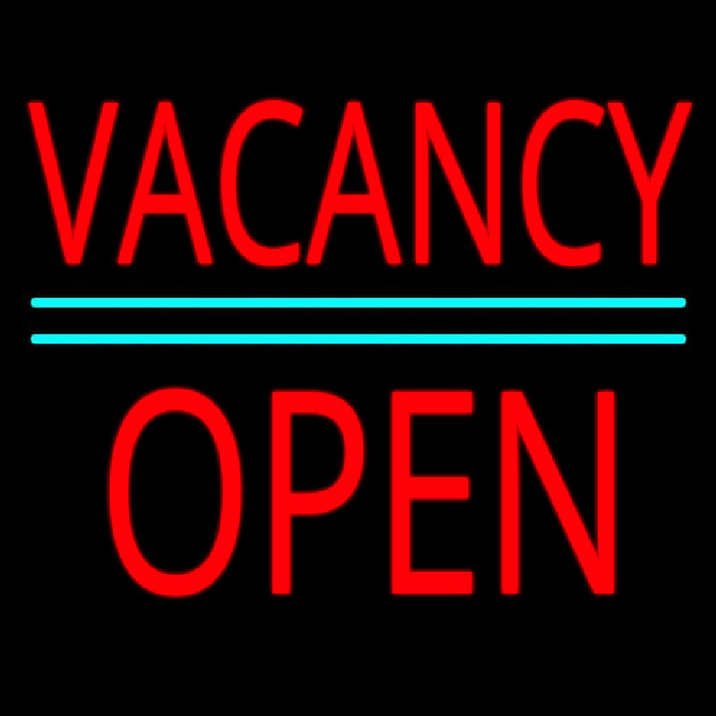 Vacancy Block Open Green Line Neonreclame