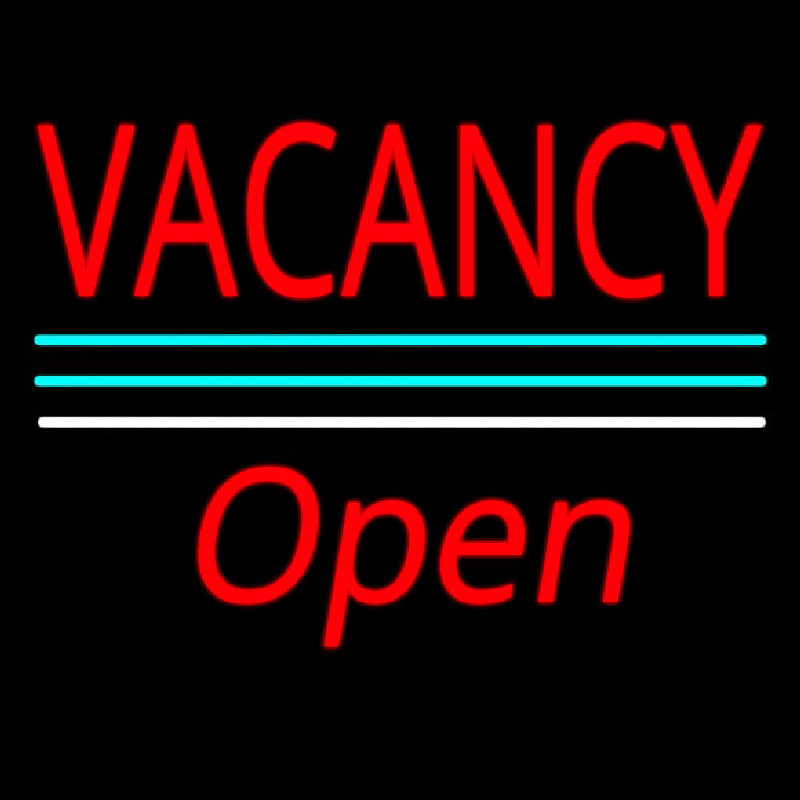 Vacancy Script1 Open White Line Neonreclame