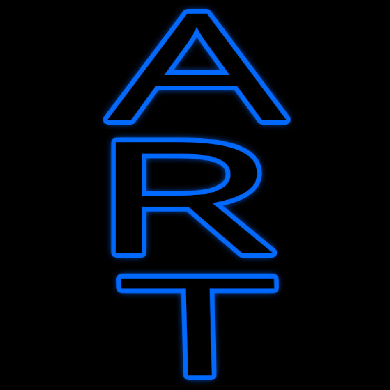Vertical Blue Art Neonreclame