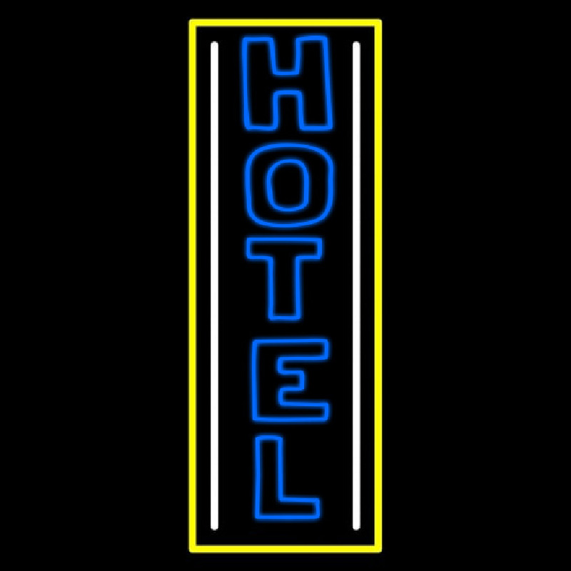 Vertical Blue Double Stroke Hotel 1 Neonreclame