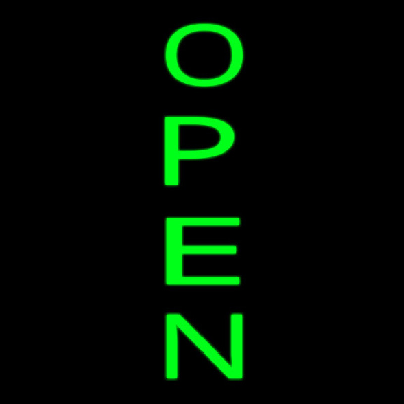 Vertical Green Open Neonreclame