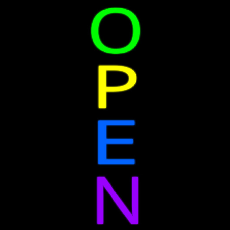 Vertical Multi Color Open Neonreclame