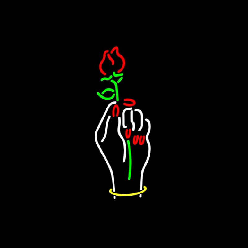 Vertical Nails Logo With Flower Neonreclame