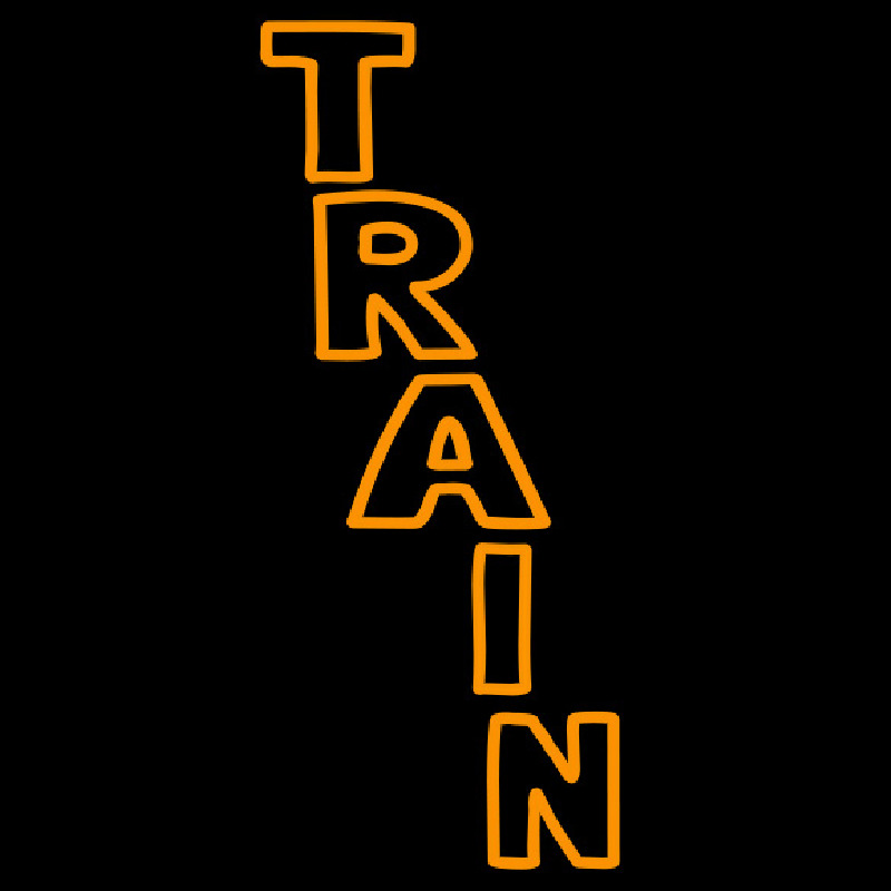 Vertical Orange Train Neonreclame
