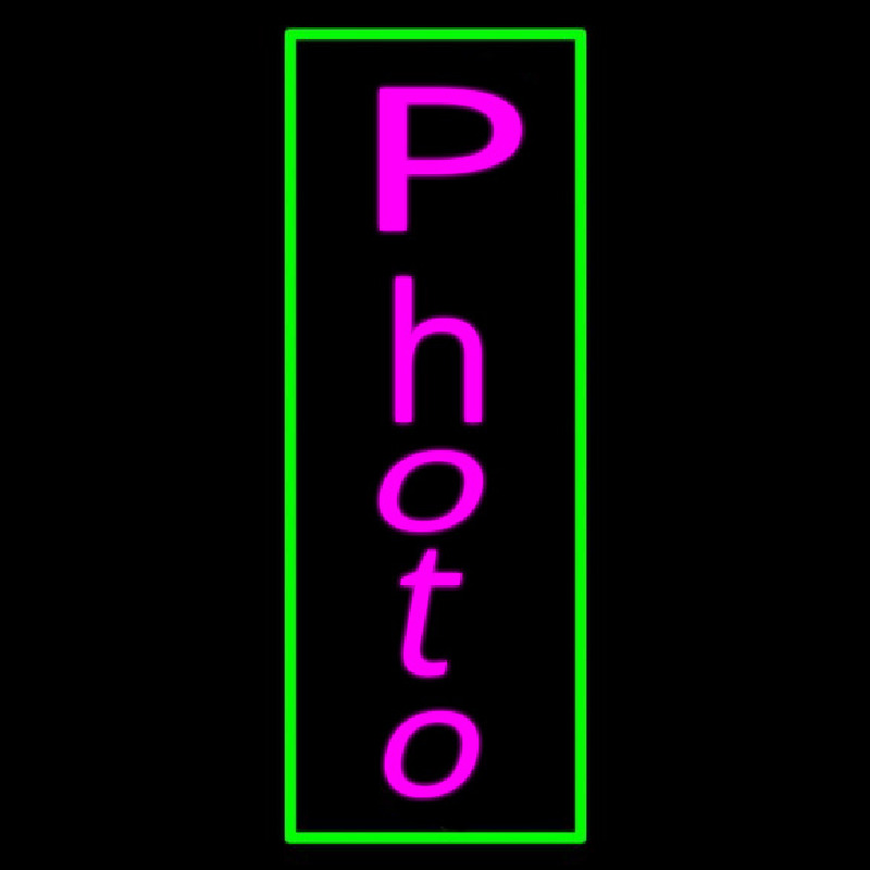 Vertical Photo Green Border Neonreclame