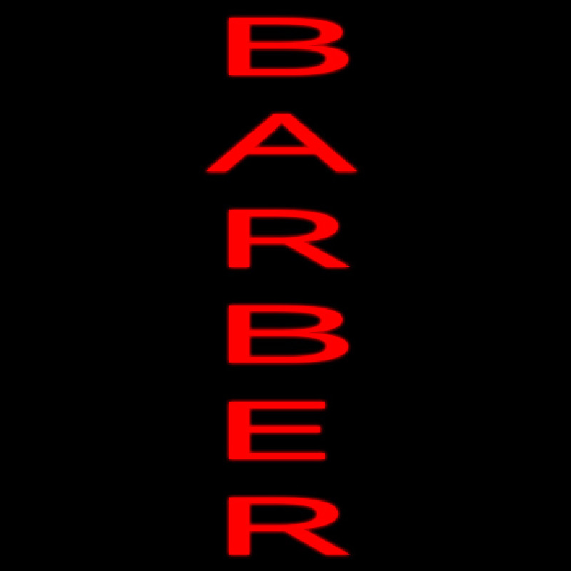 Vertical Red Barber Neonreclame