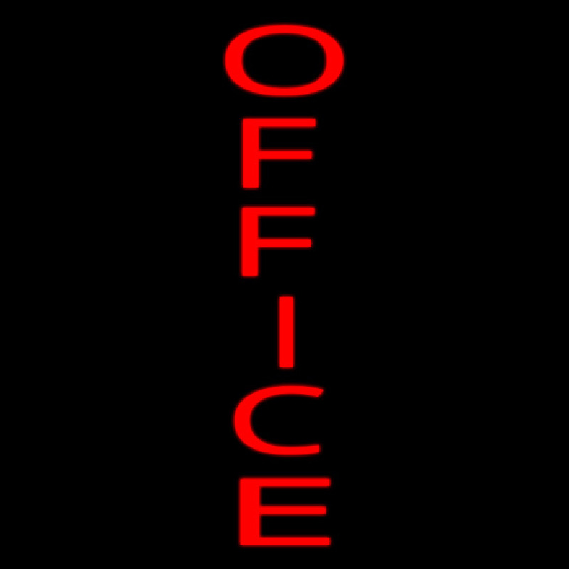 Vertical Red Office Neonreclame