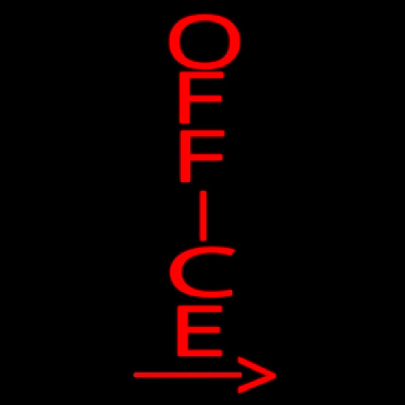 Vertical Red Office With Arrow Neonreclame