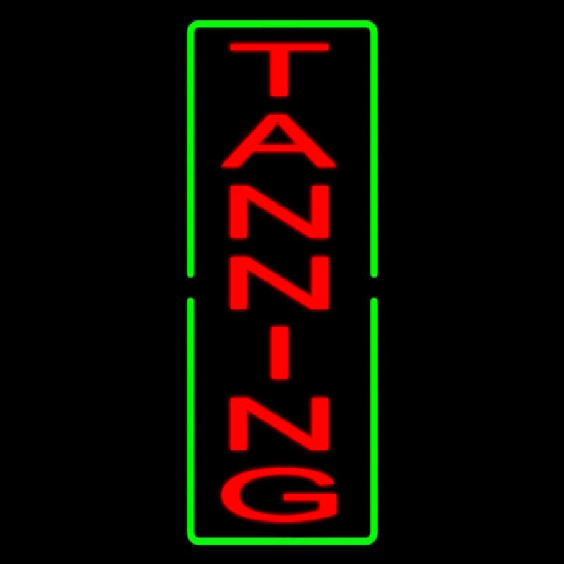 Vertical Red Tanning Green Border Neonreclame