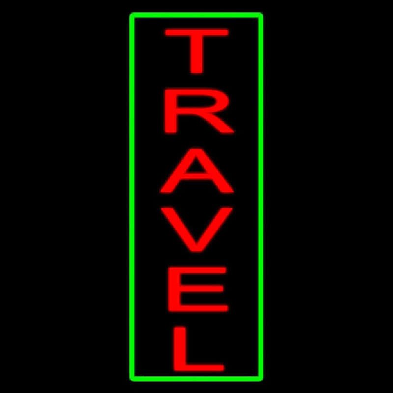 Vertical Red Travel Green Border Neonreclame