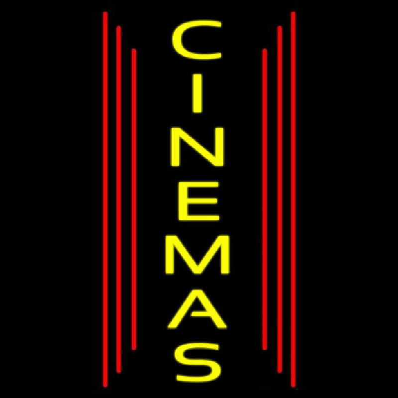 Vertical Yellow Cinemas Neonreclame
