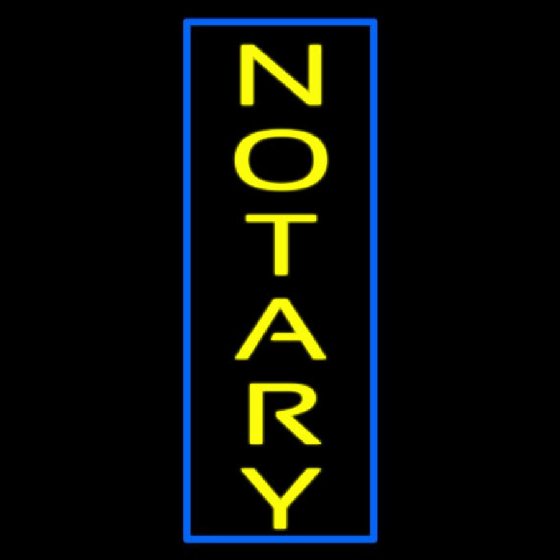 Vertical Yellow Notary Blue Border Neonreclame