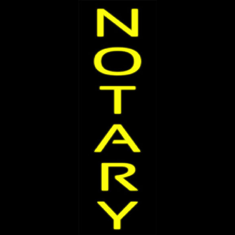 Vertical Yellow Notary Neonreclame