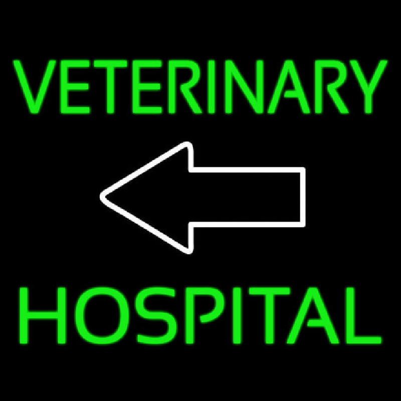 Veterinary Hospital With Arrow 1 Neonreclame