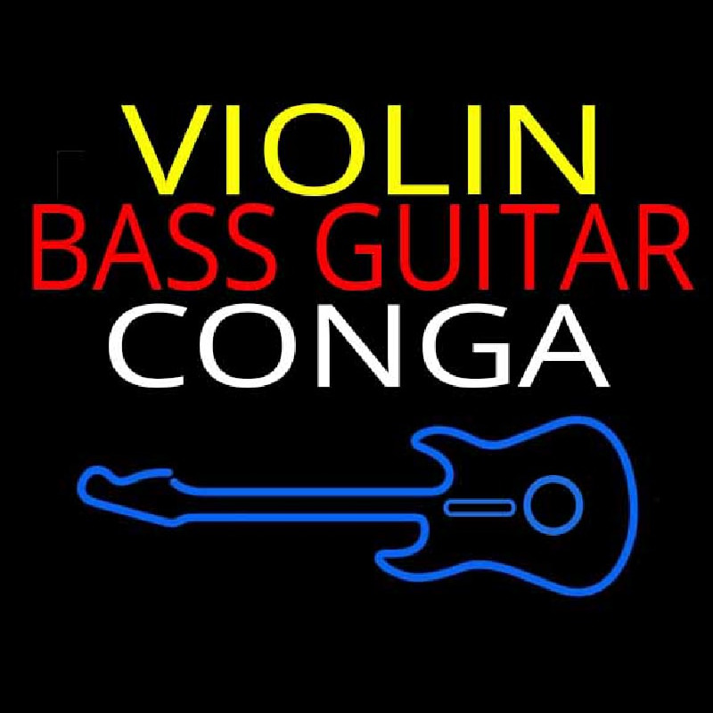 Violin Bass Guitar Conga 1 Neonreclame