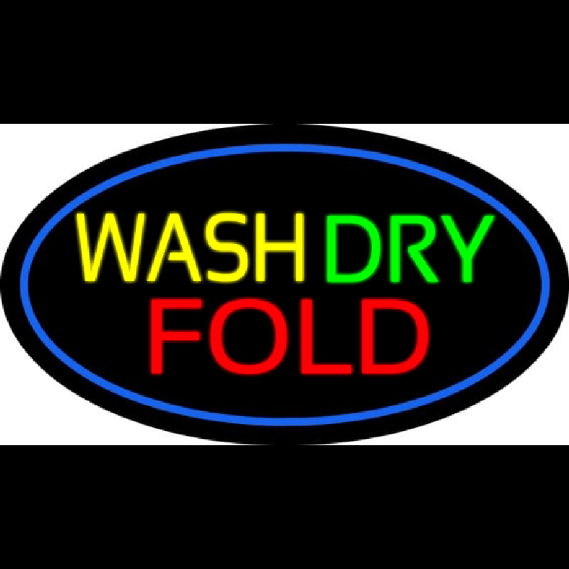 Wash Dry Fold Oval Blue Neonreclame