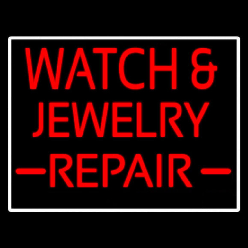 Watch And Jewelry Repair Red Neonreclame
