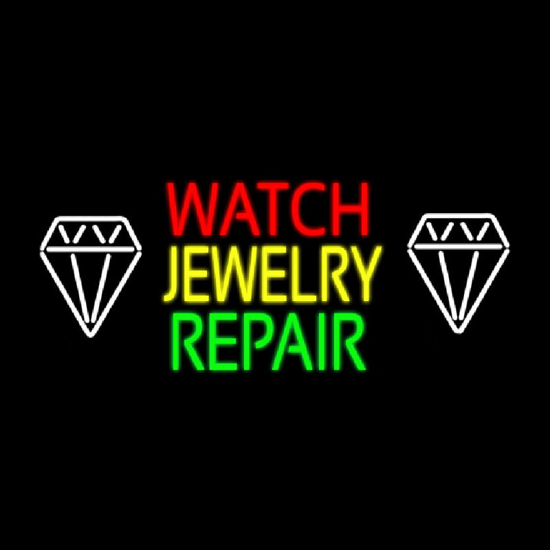 Watch Jewelry Repair With White Logo Neonreclame