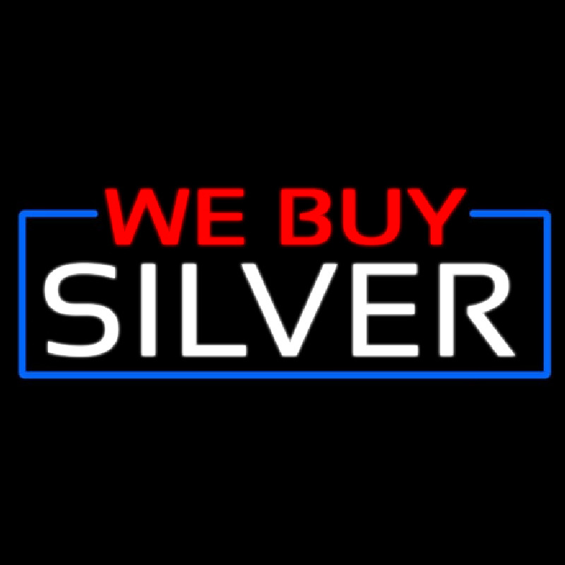 We Buy Silver Block Neonreclame