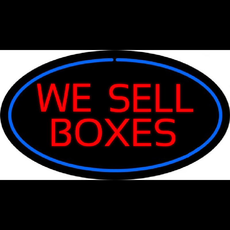 We Sell Bo es Oval Blue Neonreclame