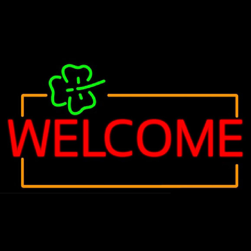Welcome Orange Border Neonreclame