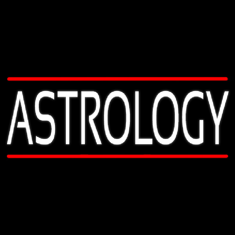 White Astrology Block Red Line Neonreclame