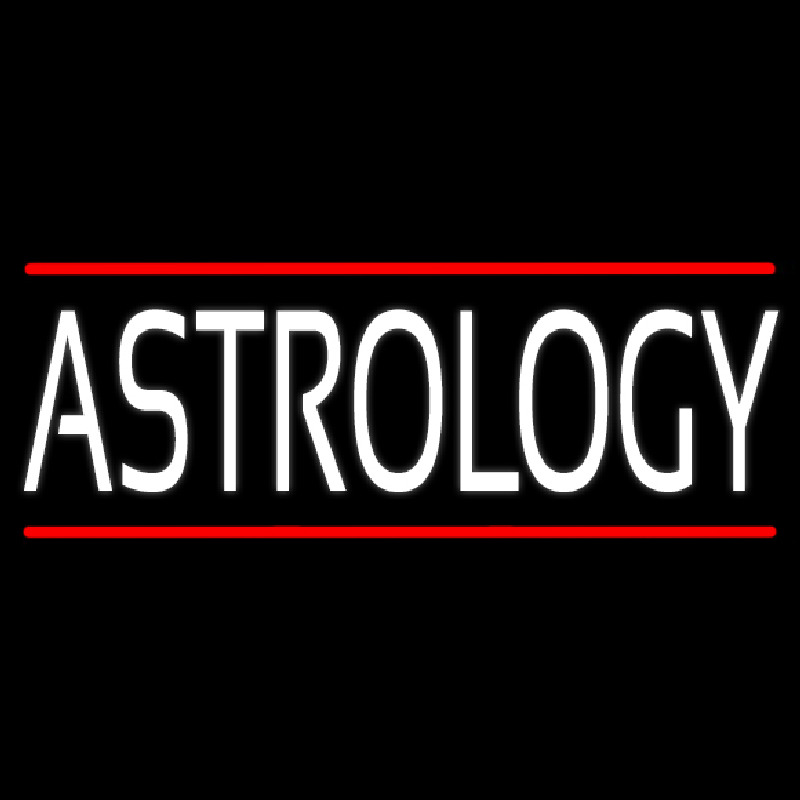 White Astrology Block Red Line Neonreclame