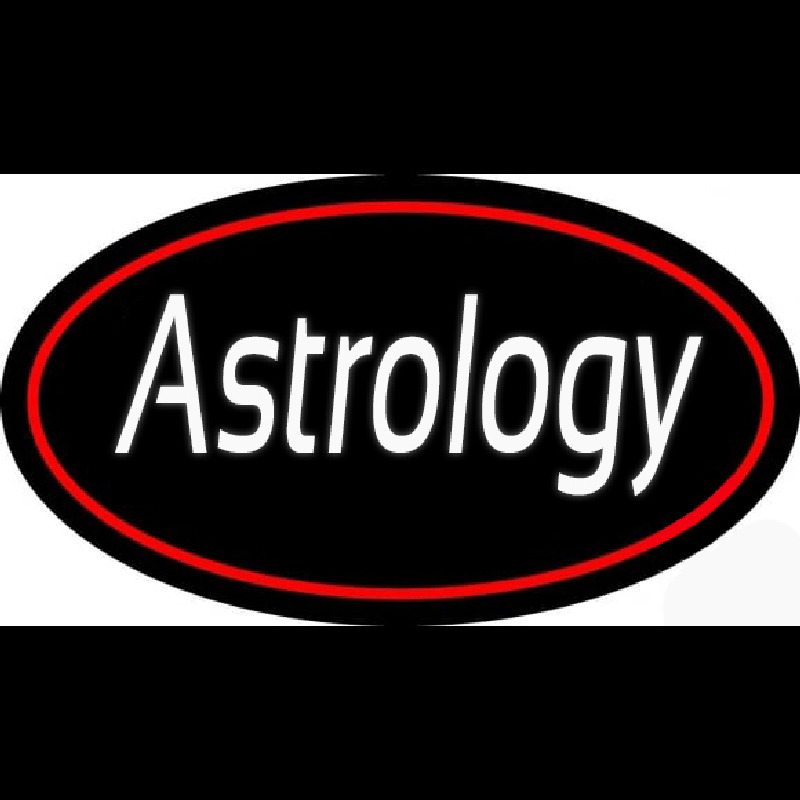 White Astrology Red Border With Oval Neonreclame
