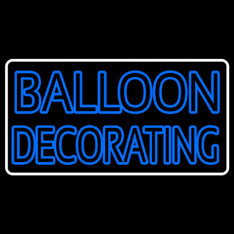 White Border Double Stroke Balloon Decorating Neonreclame