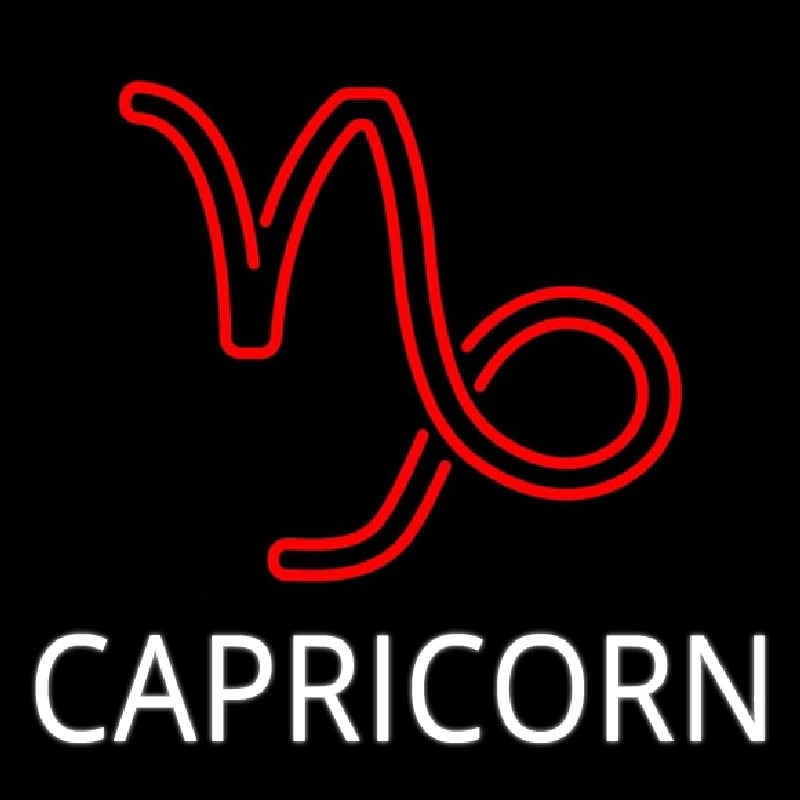 White Capricorn Red Logo Neonreclame