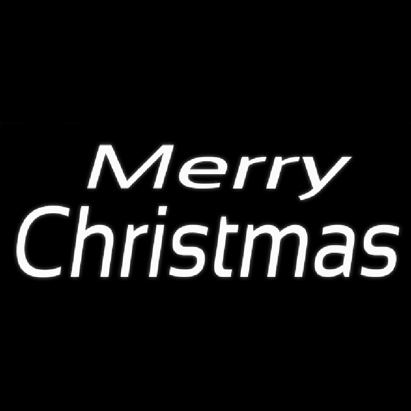 White Cursive Merry Christmas Neonreclame