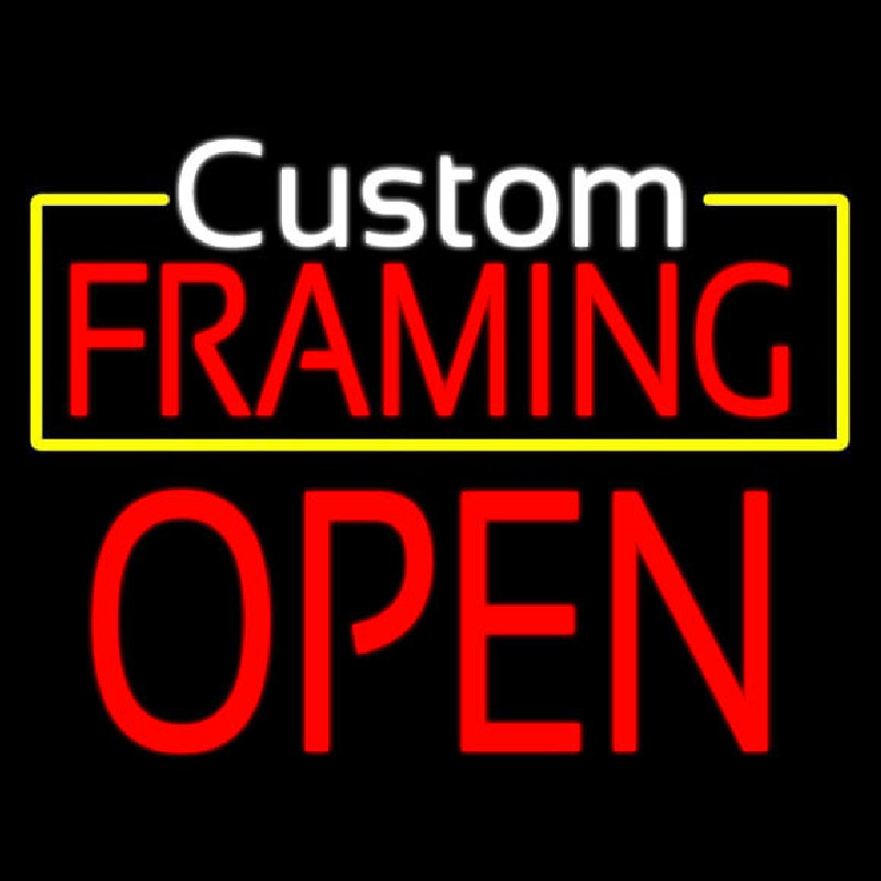 White Custom Red Framing Open Neonreclame