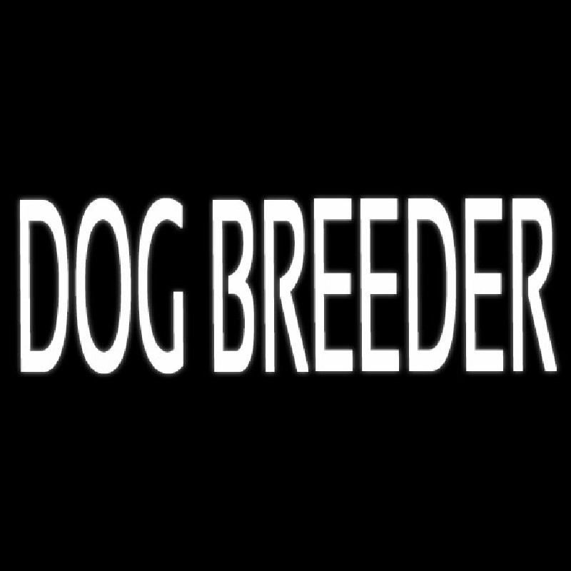 White Dog Breeder Neonreclame