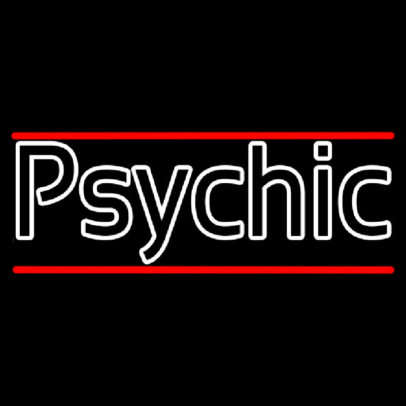 White Double Stroke Psychic And Red Line Neonreclame