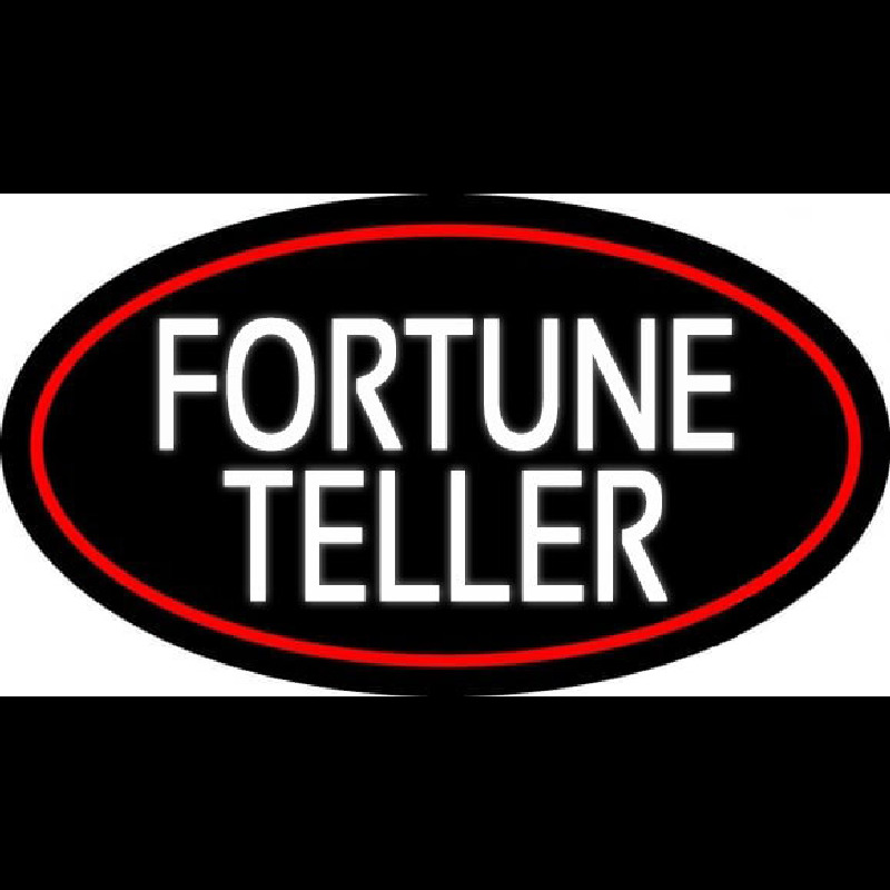 White Fortune Teller With Red Border Neonreclame