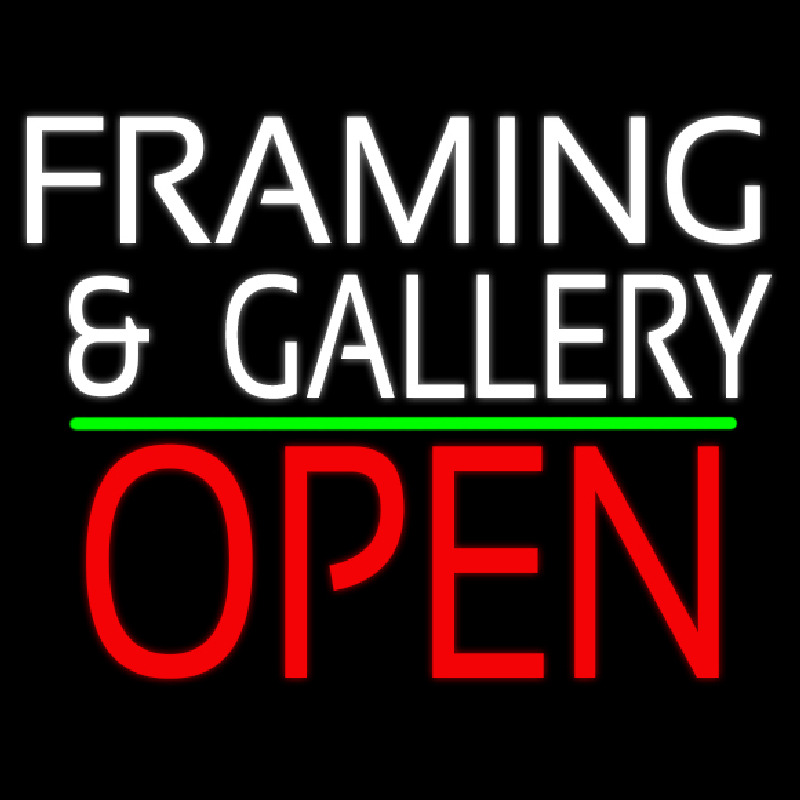 White Framing And Gallery With Open 1 Neonreclame