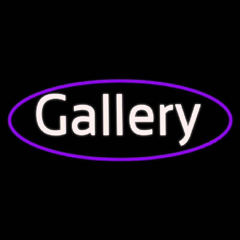 White Gallery Oval Border Neonreclame