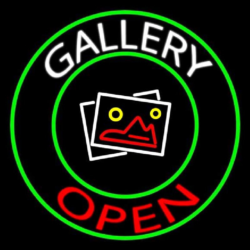 White Gallery Red Open Neonreclame