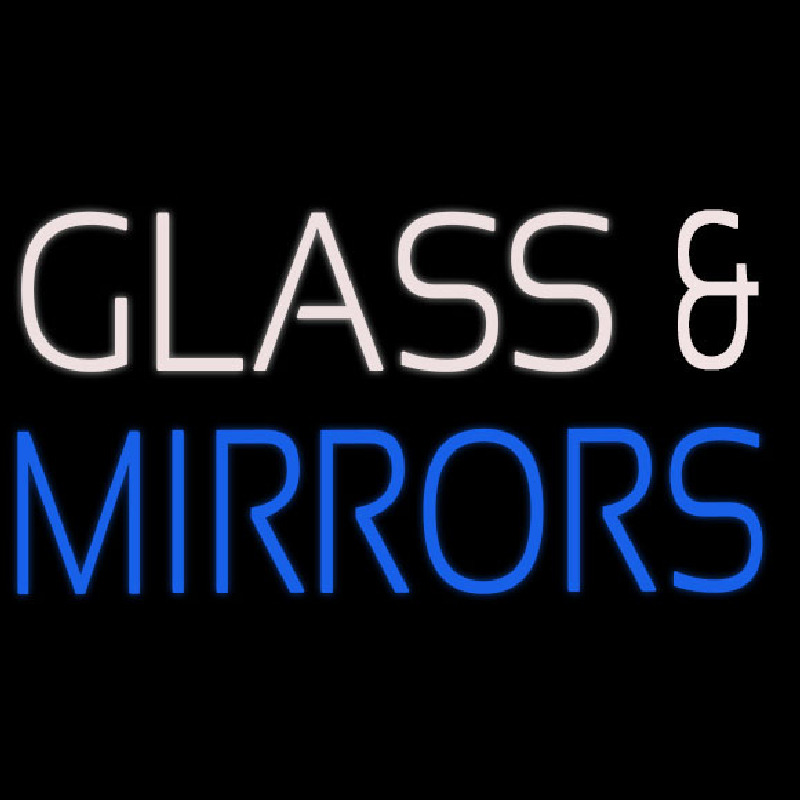 White Glass And Blue Mirrors Neonreclame