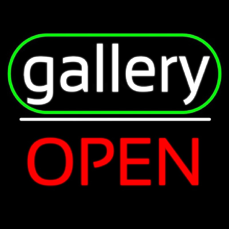 White Letters Gallery With Open 2 Neonreclame