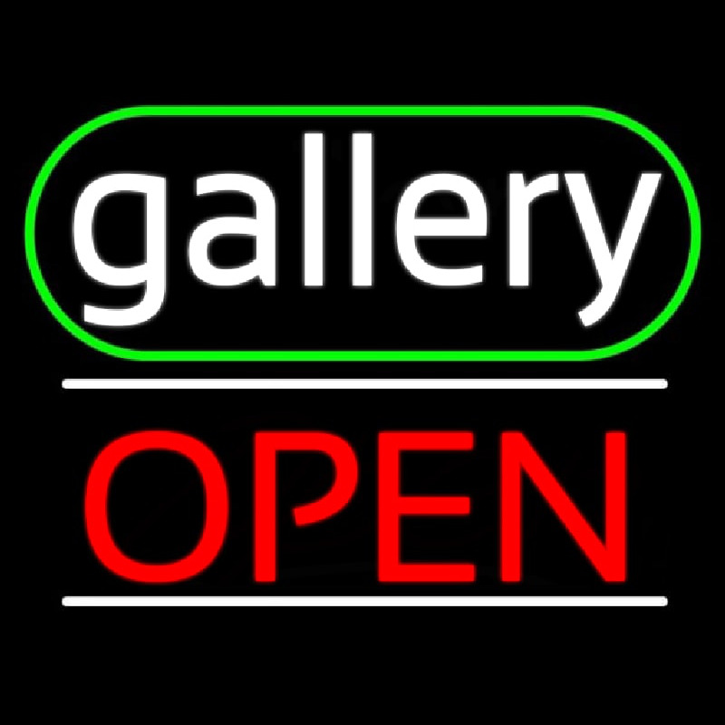White Letters Gallery With Open 3 Neonreclame