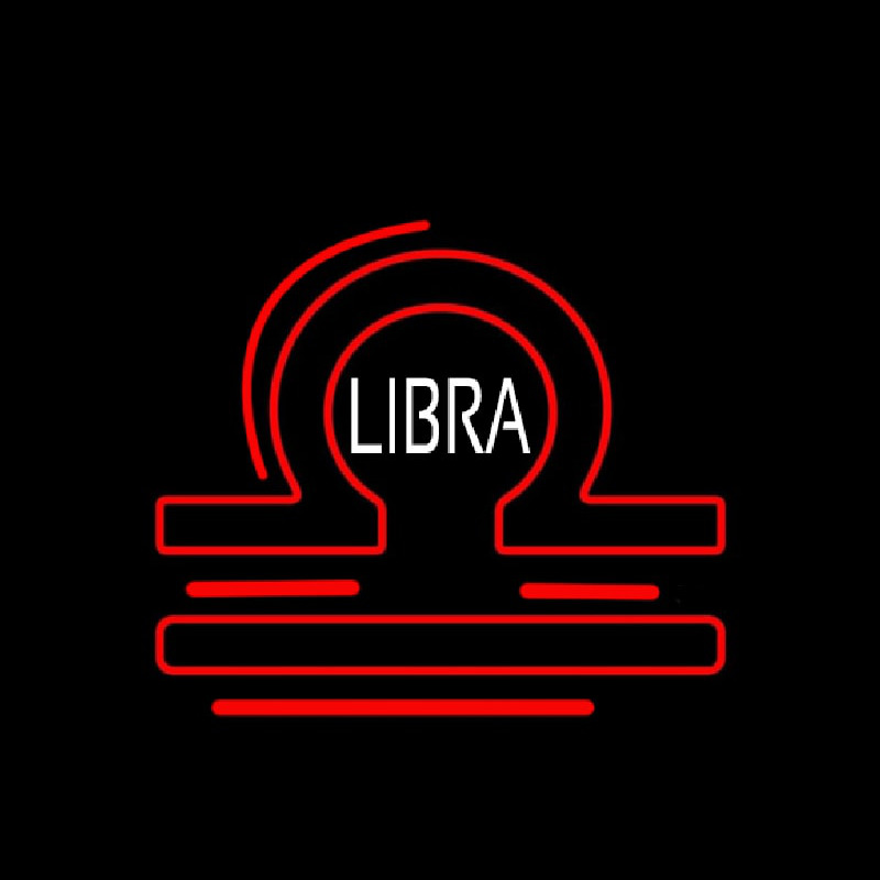 White Libra Zodiac Neonreclame