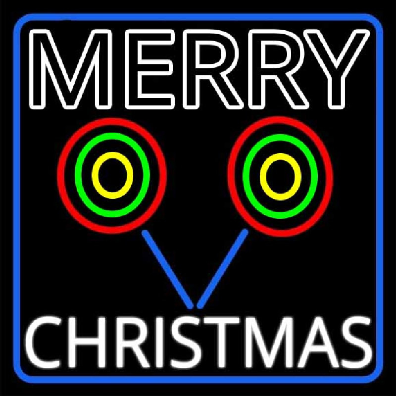White Merry Christmas With Candy Stick Neonreclame