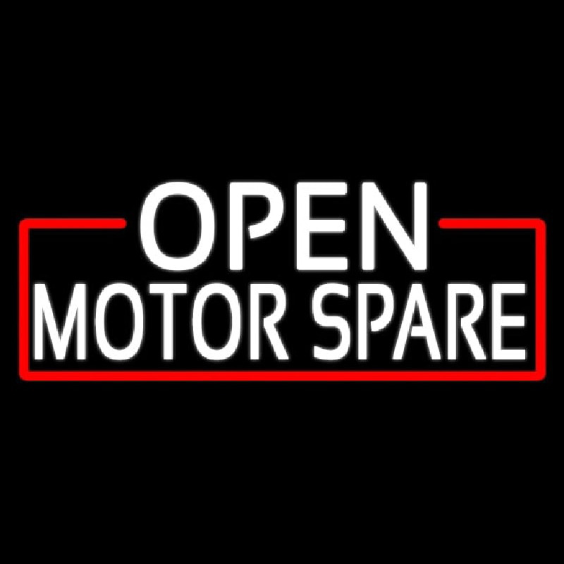 White Open Motor Spare With Red Border Neonreclame