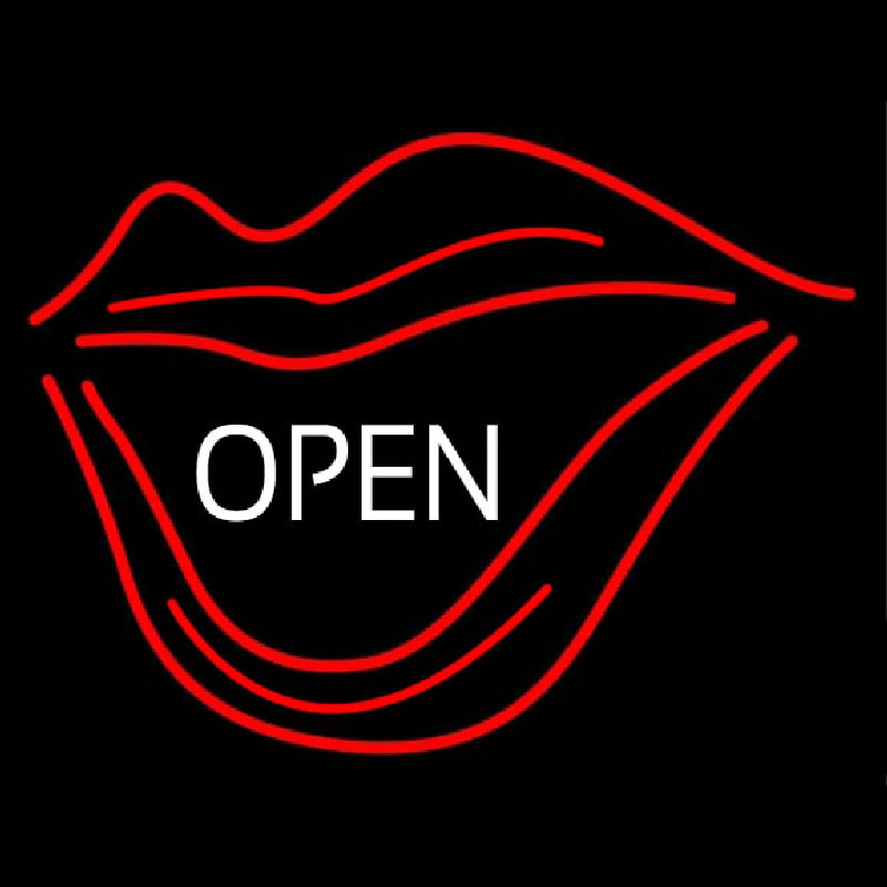 White Open Neonreclame