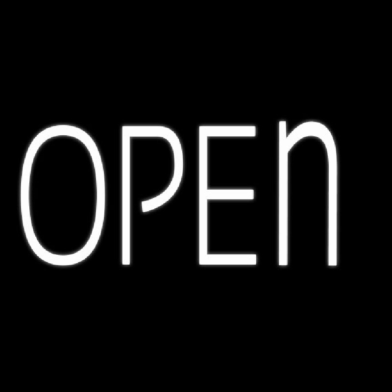 White Open Neonreclame