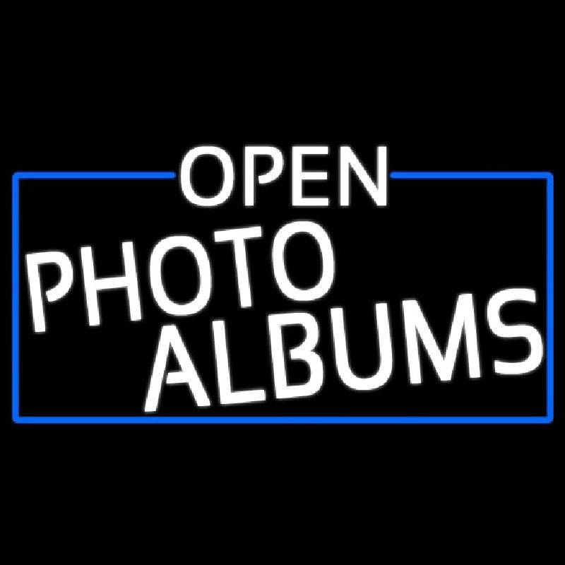 White Open Photo Albums With Blue Border Neonreclame